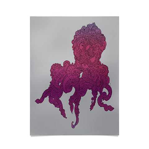 Martin Bunyi Octopus Purple Poster