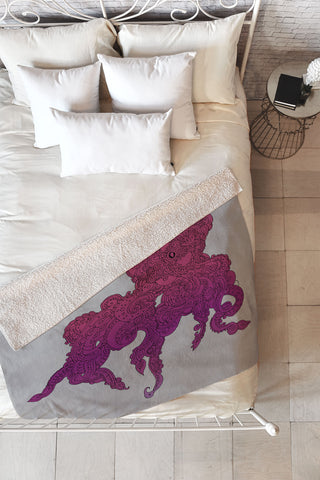 Martin Bunyi Octopus Purple Fleece Throw Blanket