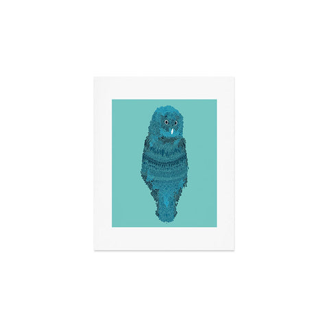 Martin Bunyi Owl Blue Art Print