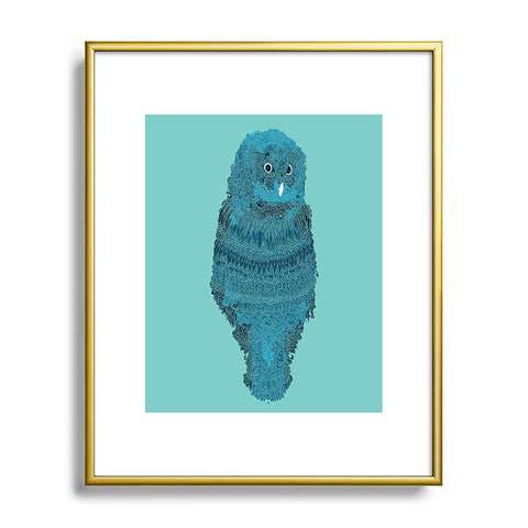 Martin Bunyi Owl Blue Metal Framed Art Print