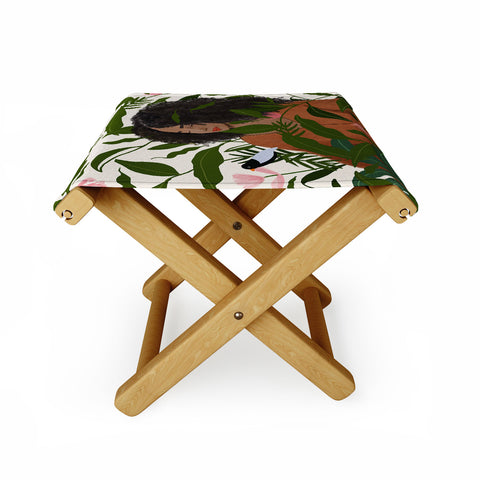 mary joak Aanu the plant lady Folding Stool