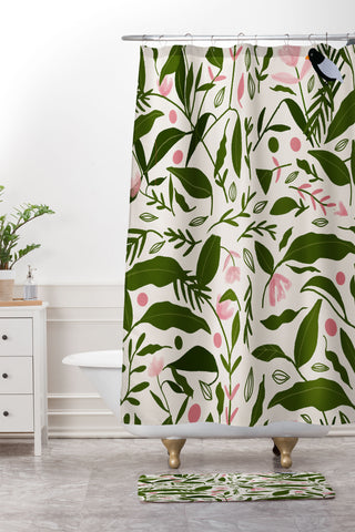 mary joak Aanu the plant lady Shower Curtain And Mat