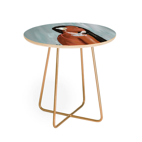 mary joak Girl in a bow Round Side Table