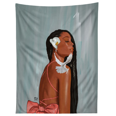 mary joak Girl in a bow Tapestry