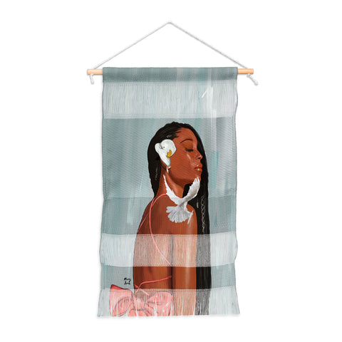 mary joak Girl in a bow Wall Hanging Portrait