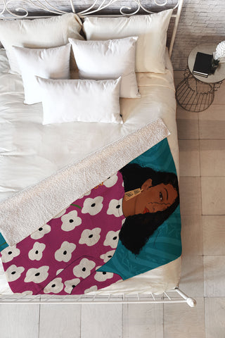 mary joak Half Truth Not forgotten Fleece Throw Blanket
