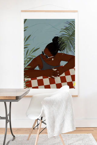 mary joak Pool Body Art Print And Hanger