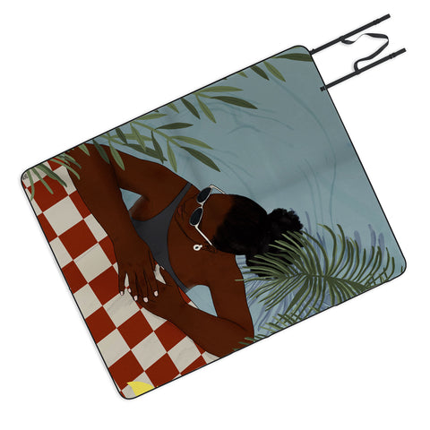 mary joak Pool Body Picnic Blanket