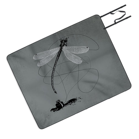 Matt Leyen Here There And Back Again Grey Picnic Blanket