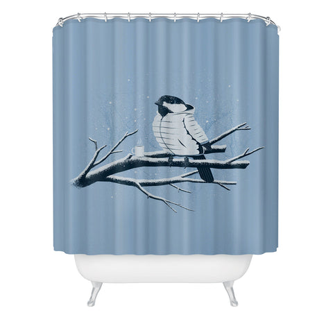 Matt Leyen North For The Winter Blue Shower Curtain