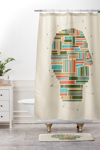 Matt Leyen Socially Networked Shower Curtain And Mat