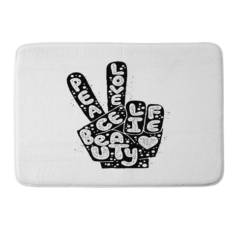 Matthew Taylor Wilson PEACE LOVE BEAUTY LIFE Memory Foam Bath Mat