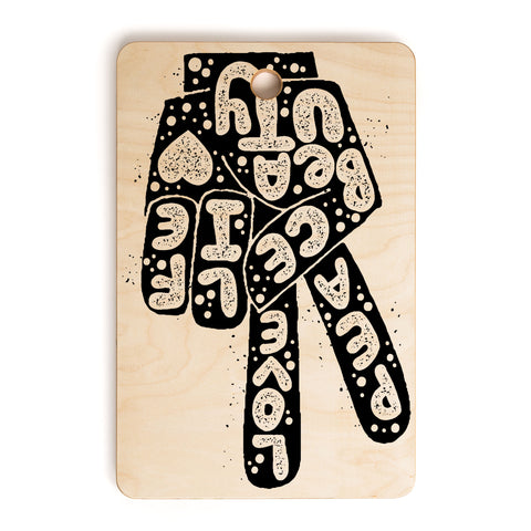 Matthew Taylor Wilson PEACE LOVE BEAUTY LIFE Cutting Board Rectangle