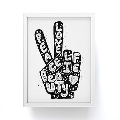 Matthew Taylor Wilson PEACE LOVE BEAUTY LIFE Framed Mini Art Print