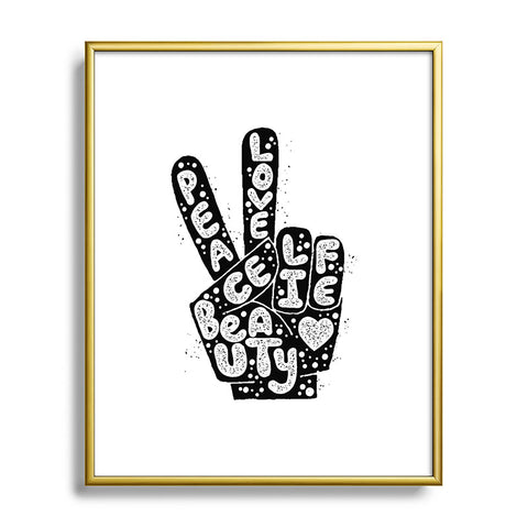 Matthew Taylor Wilson PEACE LOVE BEAUTY LIFE Metal Framed Art Print