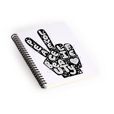 Matthew Taylor Wilson PEACE LOVE BEAUTY LIFE Spiral Notebook