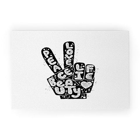 Matthew Taylor Wilson PEACE LOVE BEAUTY LIFE Welcome Mat