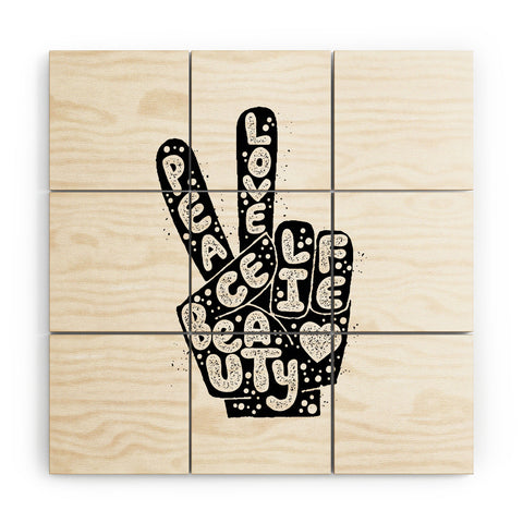 Matthew Taylor Wilson PEACE LOVE BEAUTY LIFE Wood Wall Mural