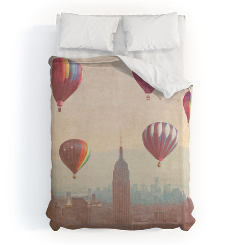 Maybe Sparrow Photography Balloons Over Midtown Duvet Cover