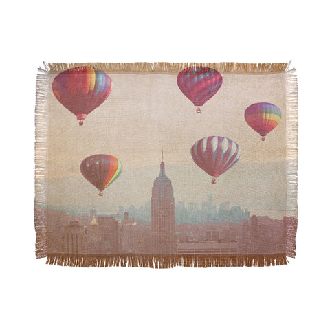 Maybe Sparrow Photography Balloons Over Midtown Throw Blanket