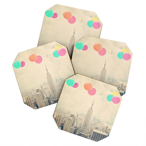 Maybe Sparrow Photography Balloons Over The City Coaster Set