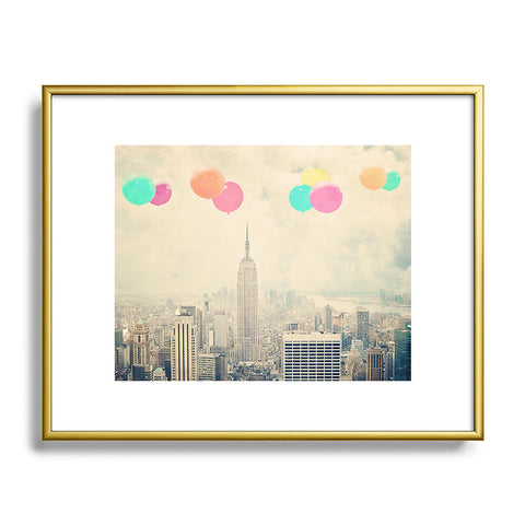 Maybe Sparrow Photography Balloons Over The City Metal Framed Art Print