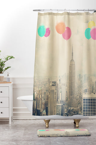 Maybe Sparrow Photography Balloons Over The City Shower Curtain And Mat