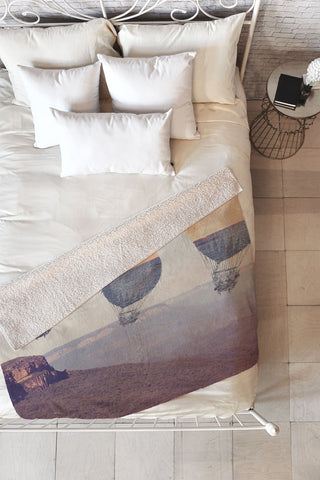 Maybe Sparrow Photography Canyon Balloons Fleece Throw Blanket