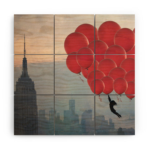 Maybe Sparrow Photography Floating Over The City Wood Wall Mural