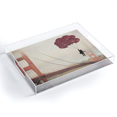 Maybe Sparrow Photography Floating Over The Golden Gate Acrylic Tray