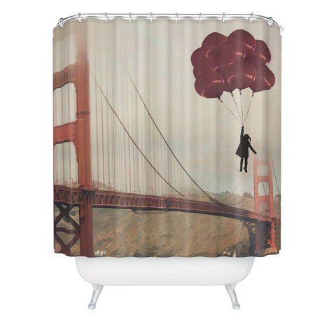 Maybe Sparrow Photography Floating Over The Golden Gate Shower Curtain
