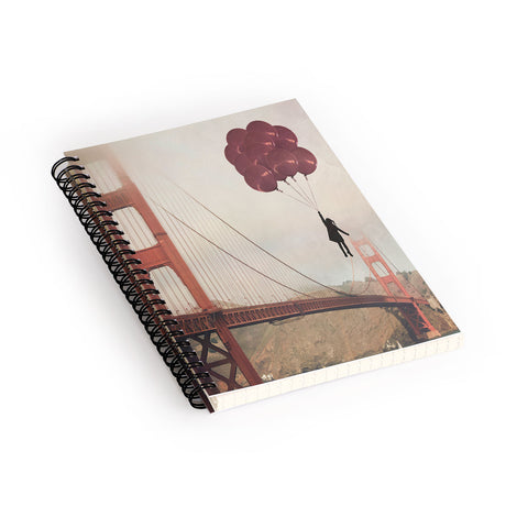 Maybe Sparrow Photography Floating Over The Golden Gate Spiral Notebook