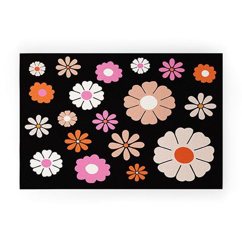 Maybe Sparrow Photography Groovy Flowers Welcome Mat