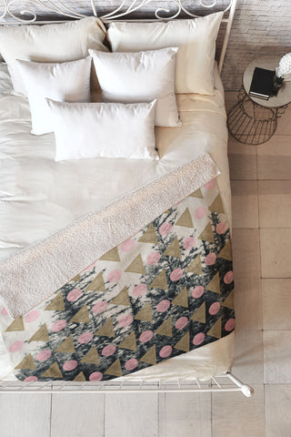 Maybe Sparrow Photography Through The Geometric Trees Fleece Throw Blanket