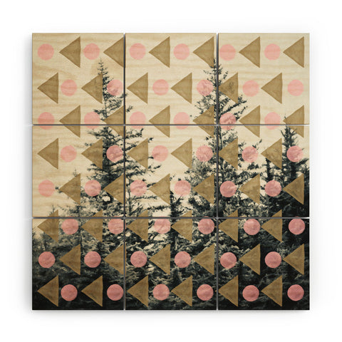 Maybe Sparrow Photography Through The Geometric Trees Wood Wall Mural