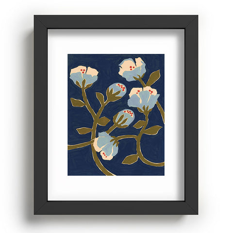 Megan Galante Blue Perennial Recessed Framing Rectangle