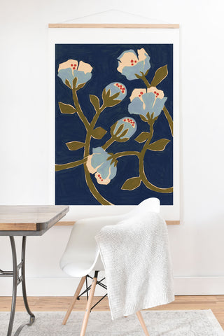 Megan Galante Blue Perennial Art Print And Hanger