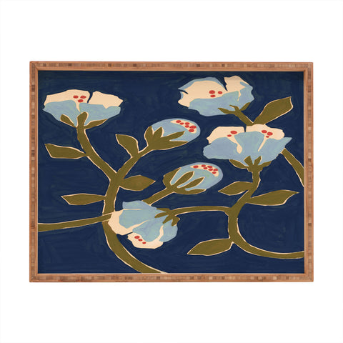 Megan Galante Blue Perennial Rectangular Tray