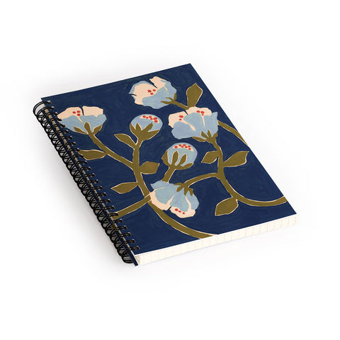 Megan Galante Blue Perennial Spiral Notebook