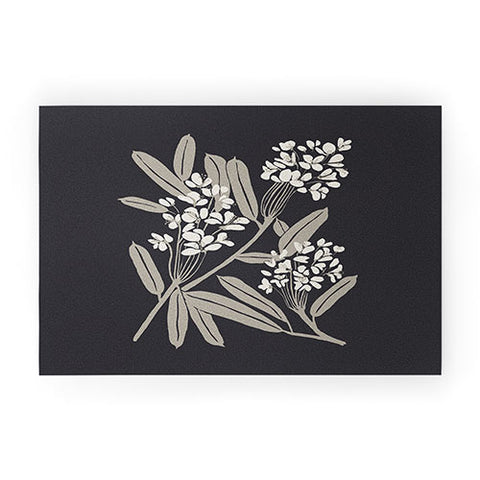 Megan Galante Boho Botanica Black Welcome Mat