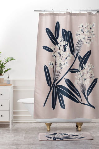 Megan Galante Boho Botanica Shower Curtain And Mat