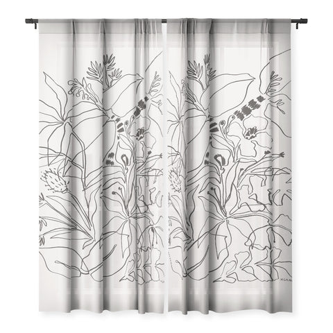 Megan Galante Charcoal Tropics Sheer Non Repeat