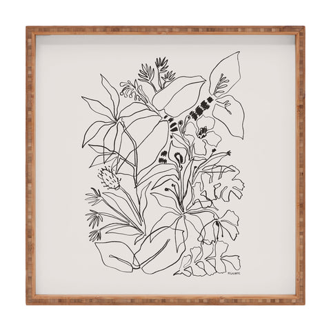 Megan Galante Charcoal Tropics Square Tray