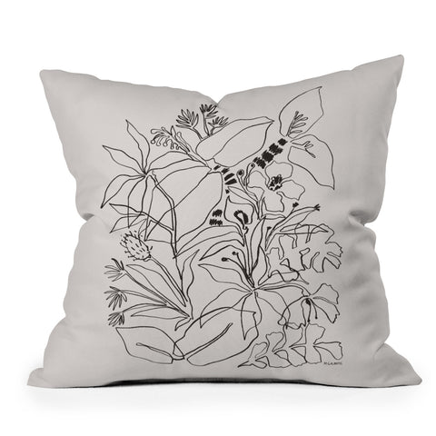 Megan Galante Charcoal Tropics Throw Pillow
