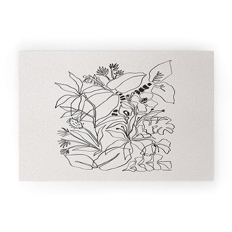 Megan Galante Charcoal Tropics Welcome Mat
