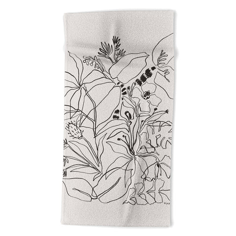 Megan Galante Charcoal Tropics Beach Towel