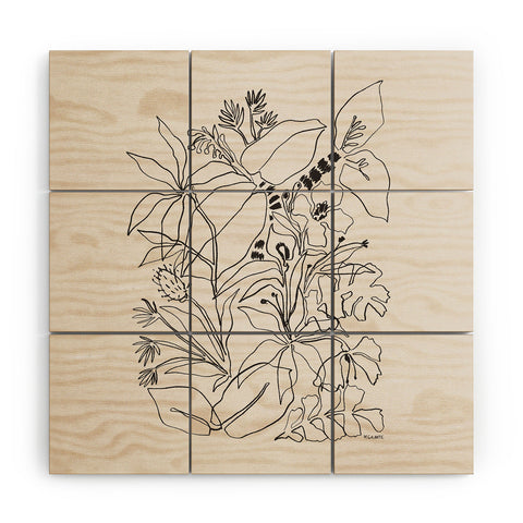 Megan Galante Charcoal Tropics Wood Wall Mural