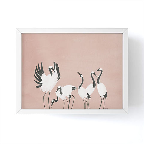Megan Galante Crane Dance Mauve Pink Framed Mini Art Print