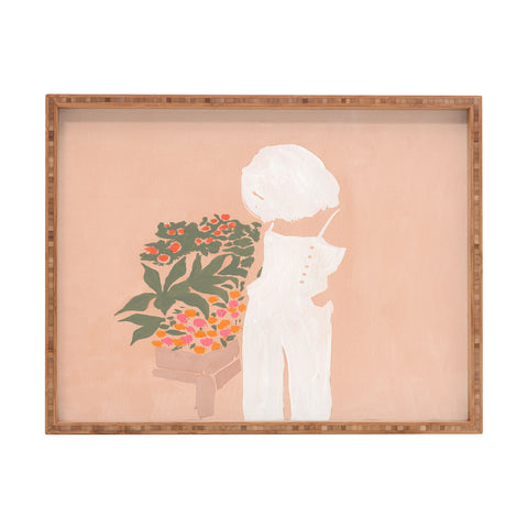 Megan Galante Flower Shoppe Girl Rectangular Tray