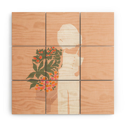 Megan Galante Flower Shoppe Girl Wood Wall Mural